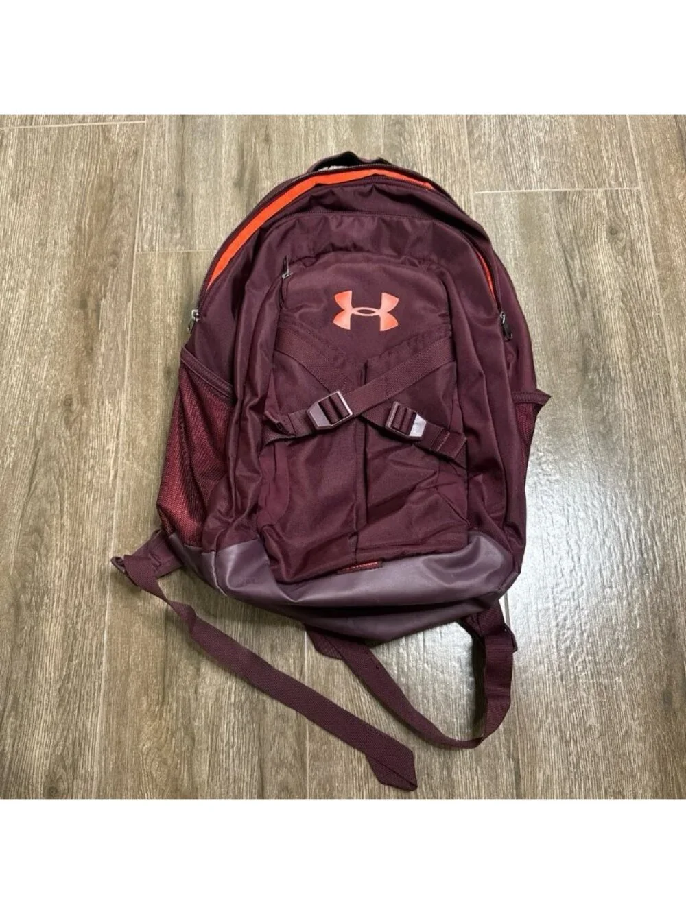 Under Armour Recruit 2.0 Backpack Maroon Orange Laptop Book Bag